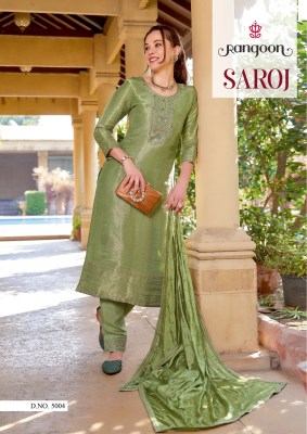 Saroj by Rangoon Fancy Aari Work kurti pant and dupatta catalogue readymade suit catalogs