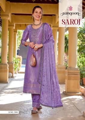 Saroj by Rangoon Fancy Aari Work kurti pant and dupatta catalogue readymade suit catalogs