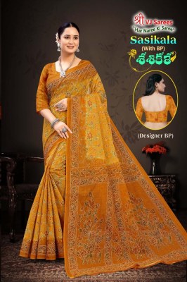 Sasikala vol 1 by VJ Exclusive Heavy Cotton Printed fancy saree with fancy blouse catalog sarees catalogs