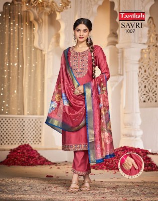 Savri vol 1 by Taniksh Vertical embroidered kurti top with dupatta collection at budget price readymade suit catalogs