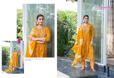 Sawaraa vol 10 by poonam foil printed capsule fabric fancy suit collection in amavi expo readymade suit catalogs
