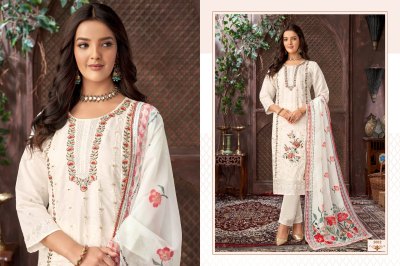 Sayali by K F Roman Silk Embroidered Top bottom and dupatta catalogue at amavi expo readymade suit catalogs