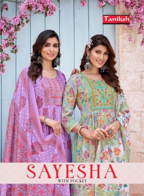 Sayesha vol 1 by Taniksh cambric cotton printed kurti pant and dupatta catalogue at affordable rate wholesale catalogs