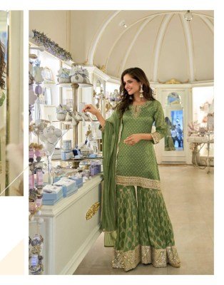 Sayuri Designer Amrit 4 Pcs Pure Viscos Simar Jacquard Silk Suit Set Wholesale Product readymade suit catalogs