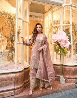 Sayuri Designer Amrit 4 Pcs Pure Viscos Simar Jacquard Silk Suit Set Wholesale Product readymade suit catalogs