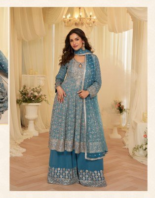 Sayuri Designer Avantika Premium Real Georgette Sharara Suit with Zarkan Work readymade suit catalogs
