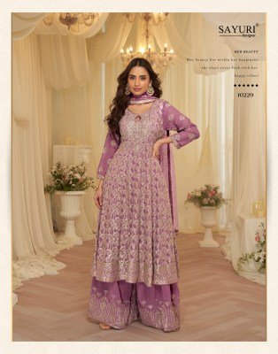 Sayuri Designer Avantika Premium Real Georgette Sharara Suit with Zarkan Work readymade suit catalogs