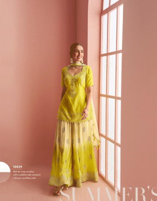  Sayuri Designer Barkha Premium Chinon Silk Embroidered Mirror Work Short Kurti with Plazzo And Dupatta Wholesale kurtis catalogs