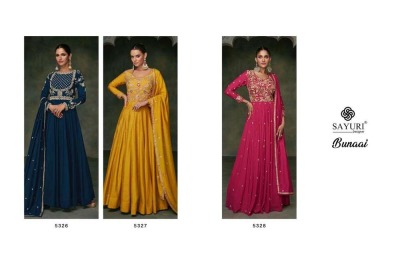 Sayuri Designer Bunaai Premium Silk Readymade Dress Wholesaler  kurtis catalogs