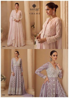 Sayuri Designer Chaavi Real Georgette Lucknavi Chikankari Plazzo Suit readymade suit catalogs
