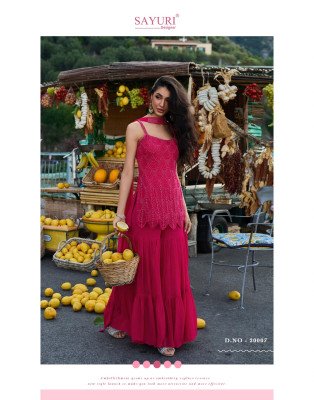 Sayuri Designer Divya Georgette Spaghetti Suit Set Buy Online readymade suit catalogs