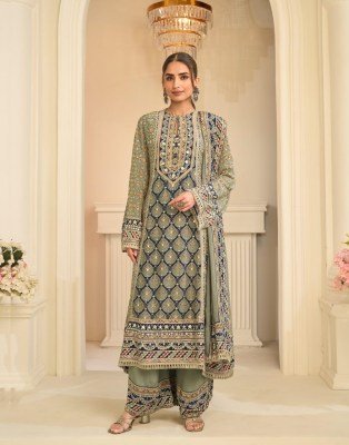 Sayuri Designer Ehsaas Natural Crepe Silk Kurti Plazzo with Dupatta readymade suit catalogs
