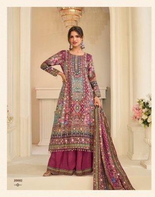 Sayuri Designer Ehsaas Natural Crepe Silk Kurti Plazzo with Dupatta readymade suit catalogs