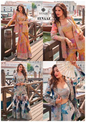 Sayuri Designer Elnaaz Design No 10080 and 10081 Premium Silk Gharara Suits Collection readymade suit catalogs