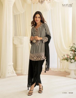 Sayuri Designer Jinayaa Premium Crepe Silk And Simar Silk Suite Set readymade suit catalogs