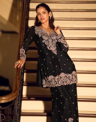 Sayuri Designer Kanchan 10200 Series Chinon Silk Readymade Sharara Suits Wholesale Rate readymade suit catalogs