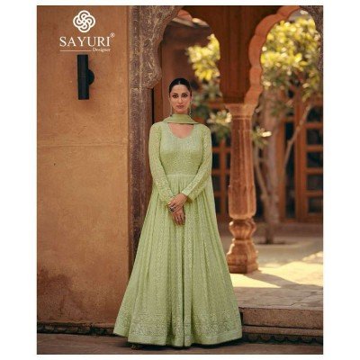 Sayuri Designer Kavya Georgette Readymade Gown Dress Wholesale Price  readymade suit catalogs