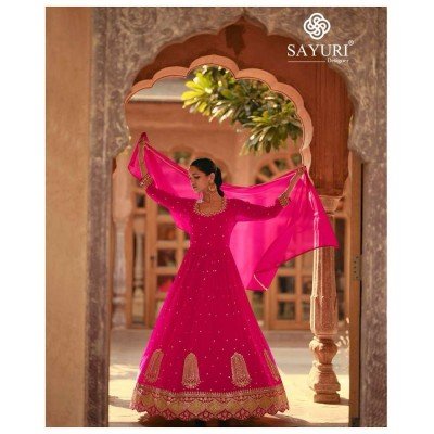 Sayuri Designer Kavya Georgette Readymade Gown Dress Wholesale Price  readymade suit catalogs