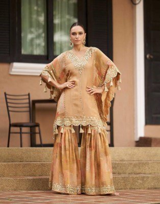 Sayuri Designer Magic Catalog Free Size Stitched Kaftan with Gharara Wholesale Product readymade suit catalogs
