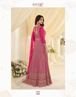 Sayuri Designer Maharani Collection Real Georgette Zarkan Work Gown readymade suit catalogs