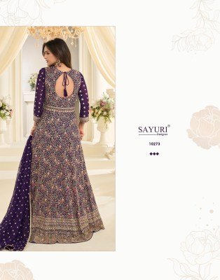 Sayuri Designer Maharani Collection Real Georgette Zarkan Work Gown readymade suit catalogs