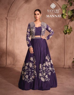 Sayuri Designer Mannat Catalog  Premium Chinon Silk Shrug Set with Embroidery Stitched Ethnic Wear Wholesale readymade suit catalogs