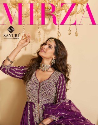 Sayuri Designer Mirza Premium Real Chinon Silk Embroidered Gown with Skirt And Dupatta Stitched Wholesale Product Sayuri designer 