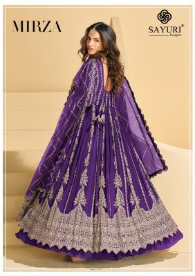 Sayuri Designer Mirza Premium Real Chinon Silk Embroidered Gown with Skirt And Dupatta Stitched Wholesale Product readymade suit catalogs