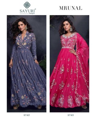 Sayuri Designer Mrunal Design no 5742 and 5743 Readymade Gown Dress Wholesale  readymade suit catalogs