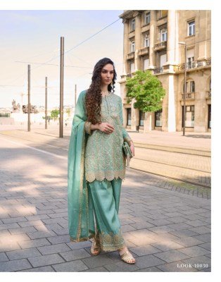 Sayuri Designer Mumtaz Premium Simar Silk Set Heavy Embroidered Top with Hand Embellished Mirror Work  Embroidered Palazzo And Silk Organza Dupatta  kurtis catalogs