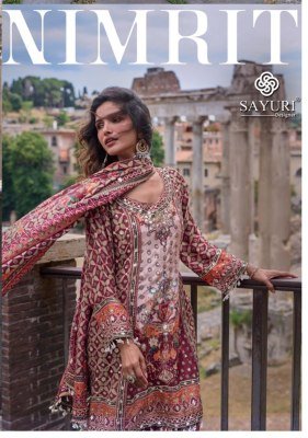 Sayuri Designer NIMRIT 3-Piece Crepe Silk Printed Top Palazzo Dupatta Set 