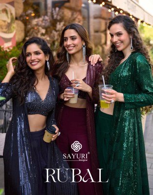Sayuri Designer Rubal Catalog Premium Georgette Embroidered Jacket with Palazzo Dress material Catalogs Wholesael  readymade suit catalogs