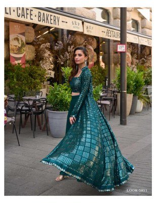 Sayuri Designer Rubal Catalog Premium Georgette Embroidered Jacket with Palazzo Dress material Catalogs Wholesael  readymade suit catalogs