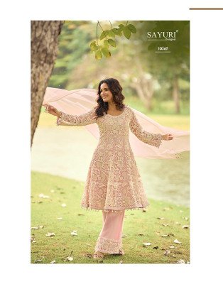 Sayuri Designer Sabnam Collection Premium Net Beadwork Top And Plazzo Set readymade suit catalogs