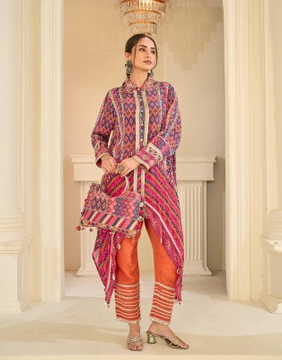 Sayuri Designer Savan Kurti Pant Set with Handbag kurtis catalogs