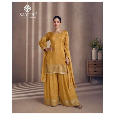 Sayuri Designer Tiara Design No 5439 To 5442 Silk Georgette Fancy Sharara Suits catalogue wholesaler   readymade suit catalogs