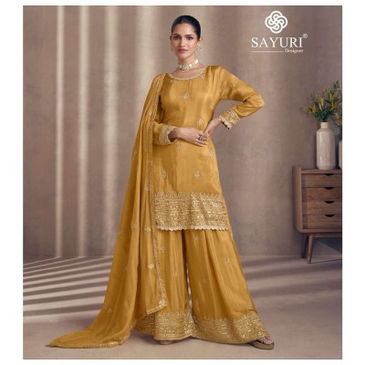 Sayuri Designer Tiara Design No 5439 To 5442 Silk Georgette Fancy Sharara Suits catalogue wholesaler   readymade suit catalogs