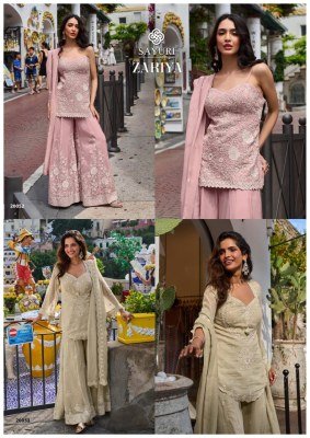 Sayuri Designer Zariya Real Mul Silk Spaghetti Sharara Suit Wholesale readymade suit catalogs