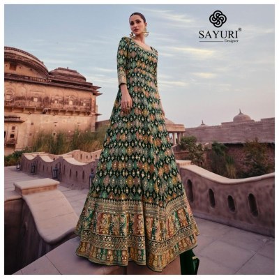 Sayuri Designer by Advira real georgette free size stitched gown catalogue at wholesale price  readymade suit catalogs