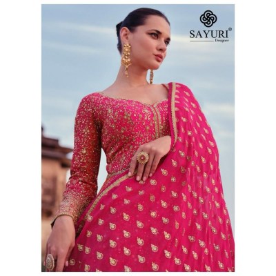 Sayuri Designer by Advira real georgette free size stitched gown catalogue at wholesale price  readymade suit catalogs