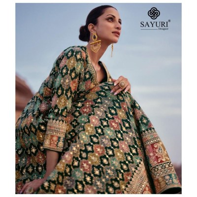 Sayuri Designer by Advira real georgette free size stitched gown catalogue at wholesale price  readymade suit catalogs