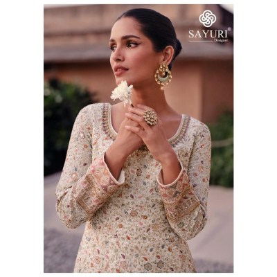 Sayuri Designer by Advira real georgette free size stitched gown catalogue at wholesale price  readymade suit catalogs