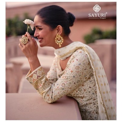 Sayuri Designer by Advira real georgette free size stitched gown catalogue at wholesale price  readymade suit catalogs