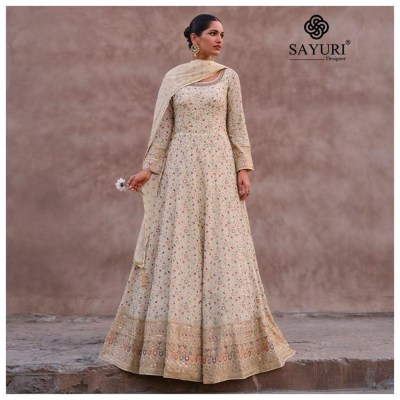 Sayuri Designer by Advira real georgette free size stitched gown catalogue at wholesale price  readymade suit catalogs