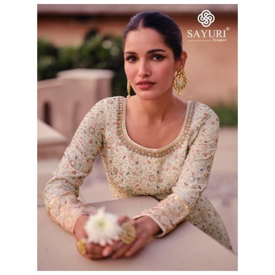 Sayuri Designer by Advira real georgette free size stitched gown catalogue at wholesale price  readymade suit catalogs
