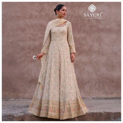 Sayuri Designer by Advira real georgette free size stitched gown catalogue at wholesale price  readymade suit catalogs