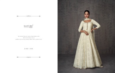 Sayuri Designer present Ameena real georgette with embroidered gown catalogue at wholesale rate gown catalogs