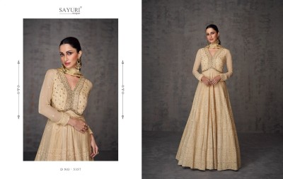 Sayuri Designer present Ameena real georgette with embroidered gown catalogue at wholesale rate gown catalogs