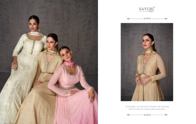Sayuri Designer present Ameena real georgette with embroidered gown catalogue at wholesale rate gown catalogs