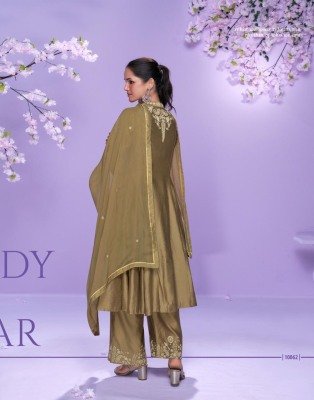 Sayuri Mausam Real Premium Roman Silk Embroidered Long Cut Top with Palazzo Pant And Organza Dupatta Wholesa kurtis catalogs